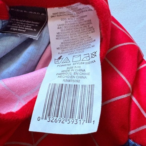 Halloween Kids Spiderman 2 Costume Jumpsuit Only Size 7-10 No Mask - Picture 9 of 16